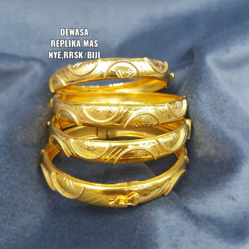 Gelang lapis emas 24k /replika, tahan lama,awet,persis seperti asli,tahan,cantik