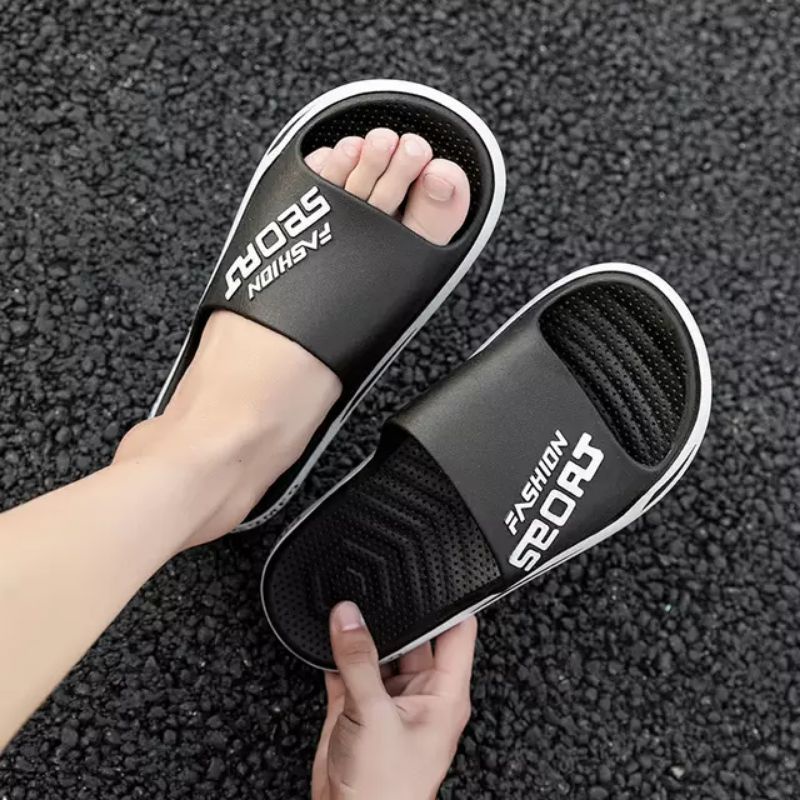 Sandal Karet Pria Fashion Sport / Sandal Slide Pria Kekinian