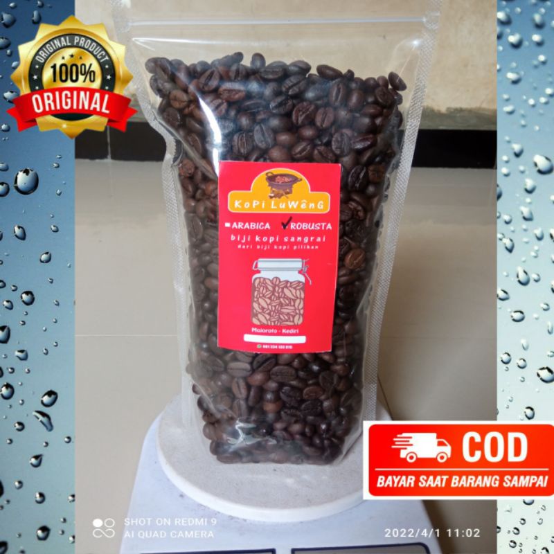 

kopi biji Sangrai fresh / Roasted bean fresh 1kg / Roast bean Robusta dampit 1kg