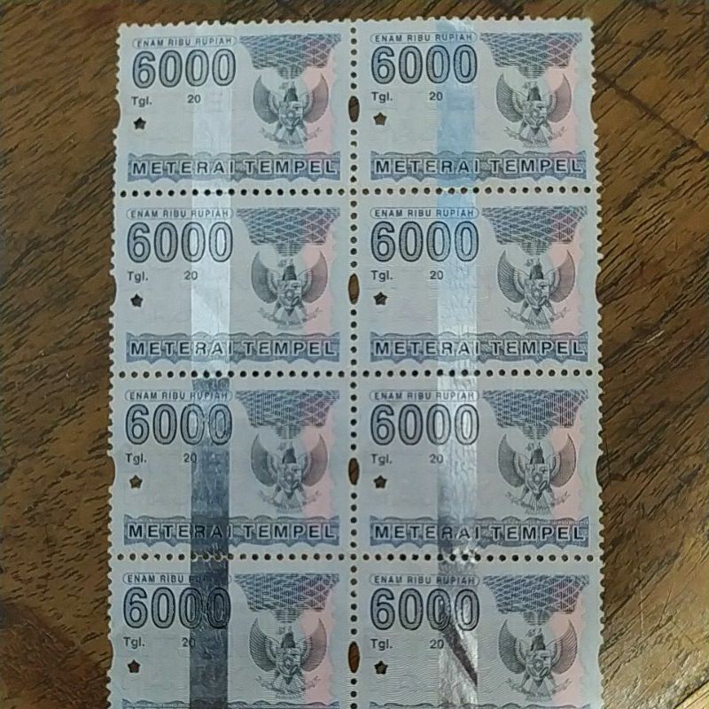 Materai Rp 6000 Pemakaian Tahun 2006 sd 2009