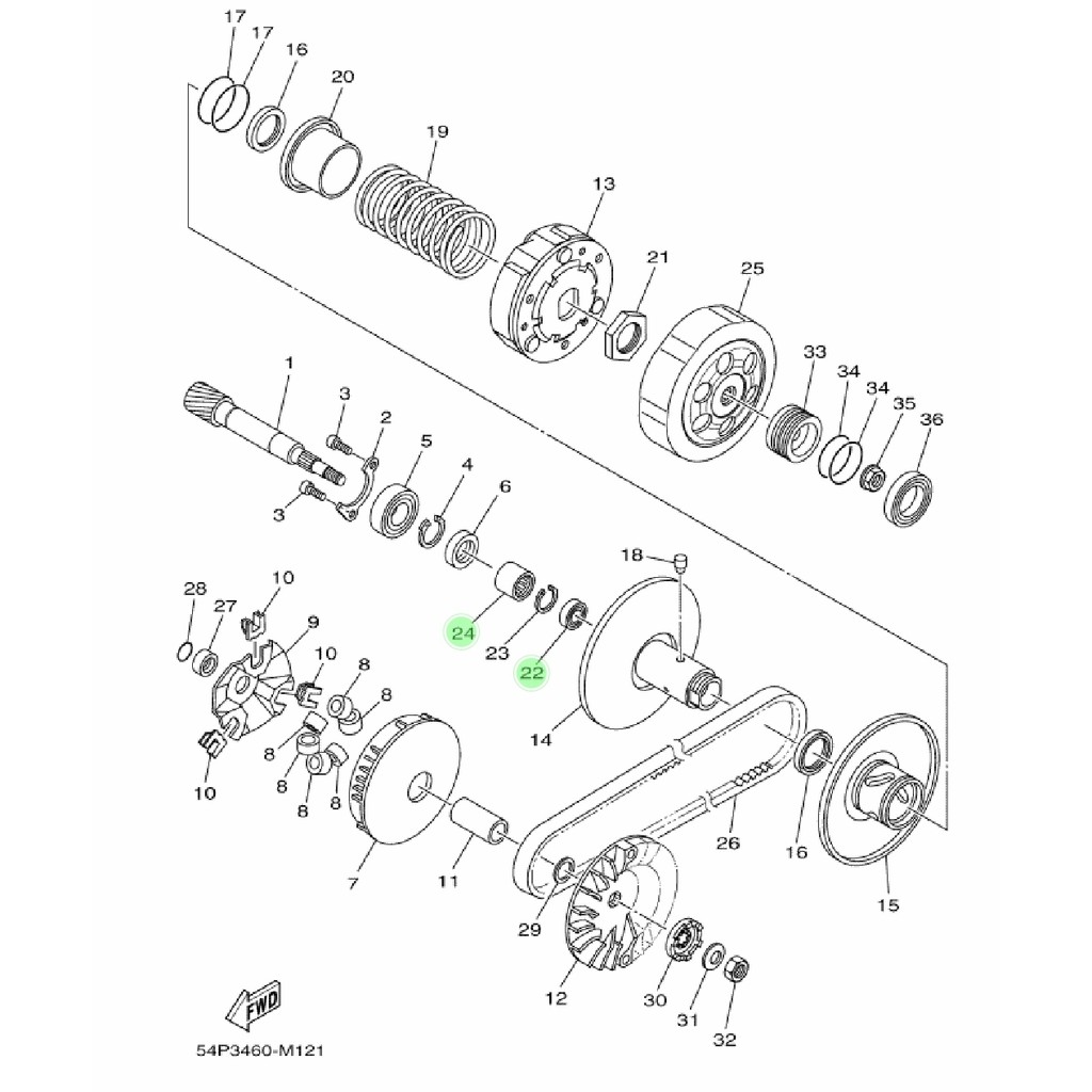 LAHER BEARING BAMBU 6901 PULY PULLY PULI SECONDARY SECONDARI CVT MIO J SOUL GT FINO FI XRIDE 115 ORI YGP 54P-E7678-00-10