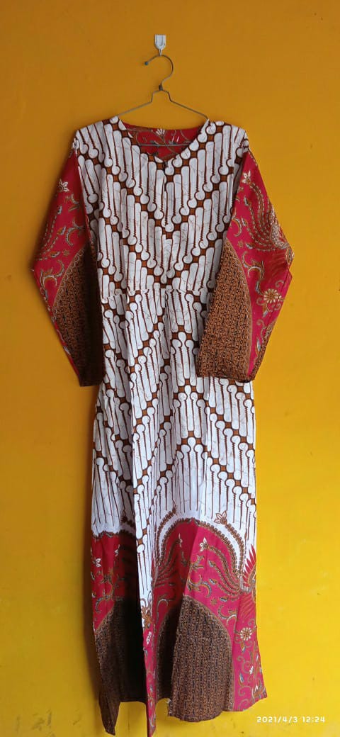 Batik Couple Keluarga Sania Ruffle Ori Ndoro Jowi Dnt Motif Garuda Merah