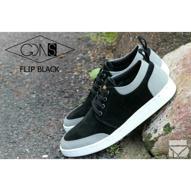 Flip Grey | Sepatu Kets Casual Santai Kasual Laki Pria Cowok Sneakers Footwear Ori | FORIND x GDNS