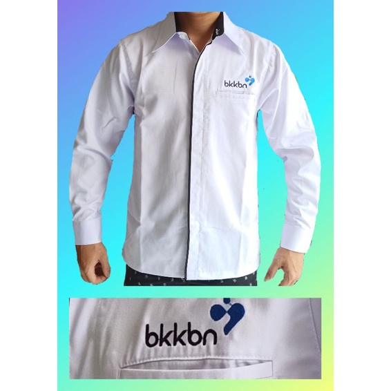 PDL putih Tangan pendek baju kerja BKKBN seragam kantor PNS