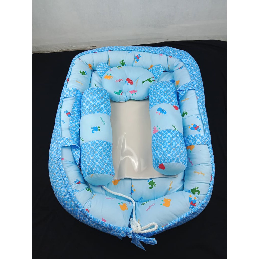 Omiland Kasur Bayi Serut Kotak + Kelambu Panda Series OYK 1141 & OYK1142-CBK1005 Biru
