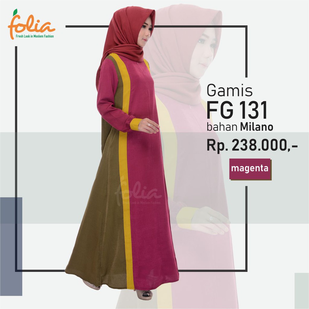GAMIS MUSLIMAH FOLIA FG 131 MAGENTA