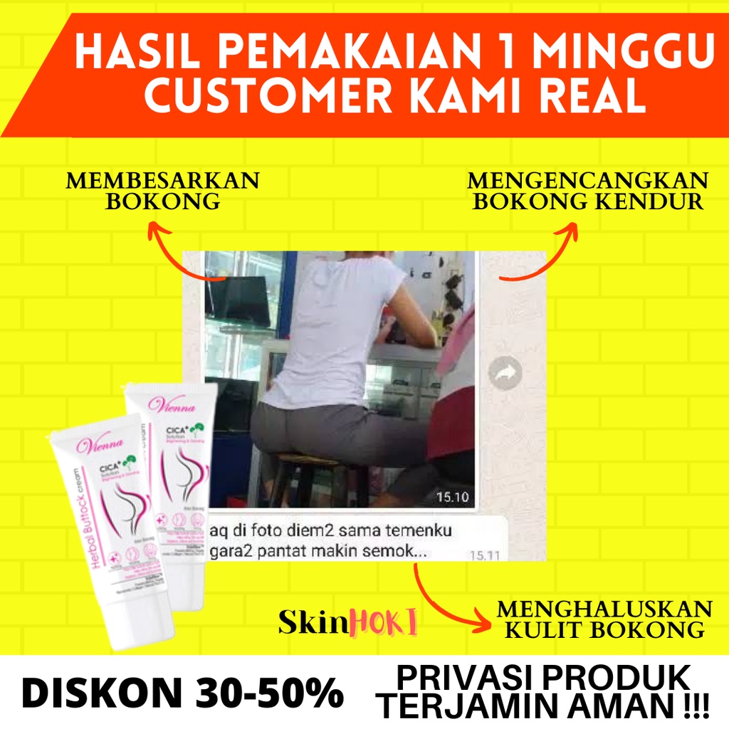 PEMBESAR BOKONG WANITA PERMANEN PEMBESAR PAYUDARA VIENNA HERBAL BUTTOCK CREAM 80ML PENGENCANG PANTAT ORIGINAL BPOM