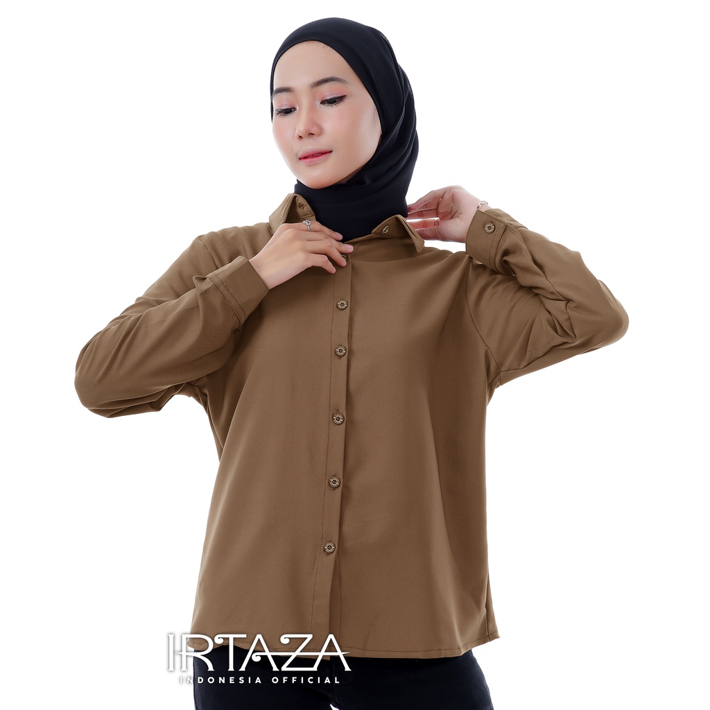 Kemeja Wanita Polos Pretty Woman Basic Original Madame Sexy-Khaky