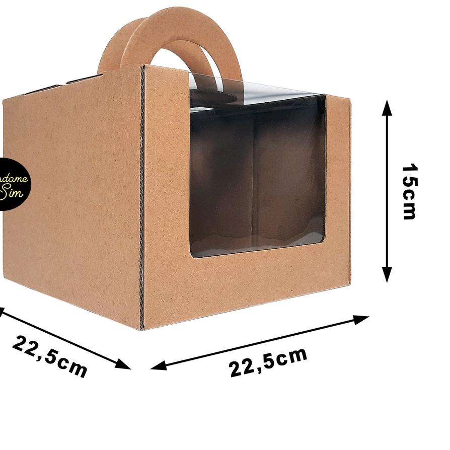 

KOTAK KUE - CAKE BOX - DUS BOLU 22 x 22 x 15 CM - MS-T02 (ISI : 10 PCS)