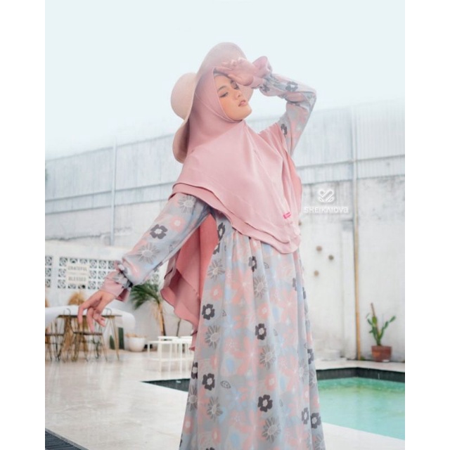 SHEIKA HIJAB - KINKA DRESS WARNA MIST M GAMIS MOTIF CANTIK MURAH