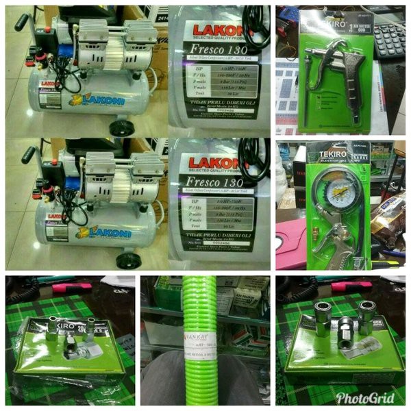 PAKET KOMPRESOR LAKONI FRESCO 130 ISI ANGIN BAN MOBIL FULL TEKIRO