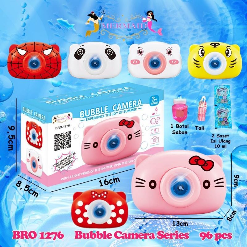 Mainan Anak Bubble Camera Electric Karakter Camera Bubble Mainan Anak Gelembung Busa Lampu Musik