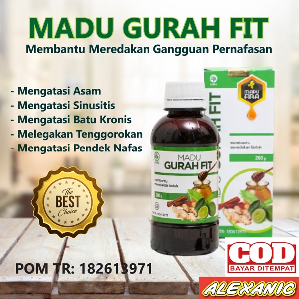 ALEXANIC Madu GurahFit Madu Herbal Untuk Gangguan Pernafasan, Batuk, , Flu, Pilek, Asma, Radang Teng