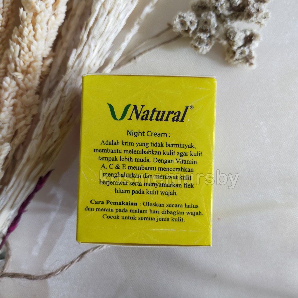 V natural Temulawak Whitening Night Cream BPOM Ori