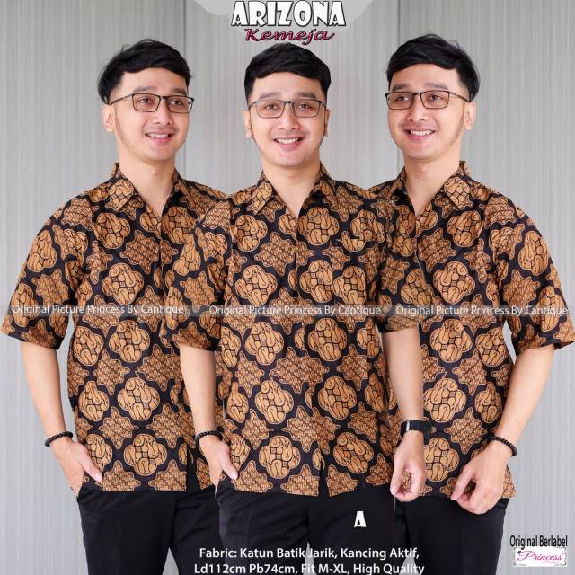 BATIK PRIA LENGAN PENDEK // ARIZONA KEMEJA // MAT KATUN