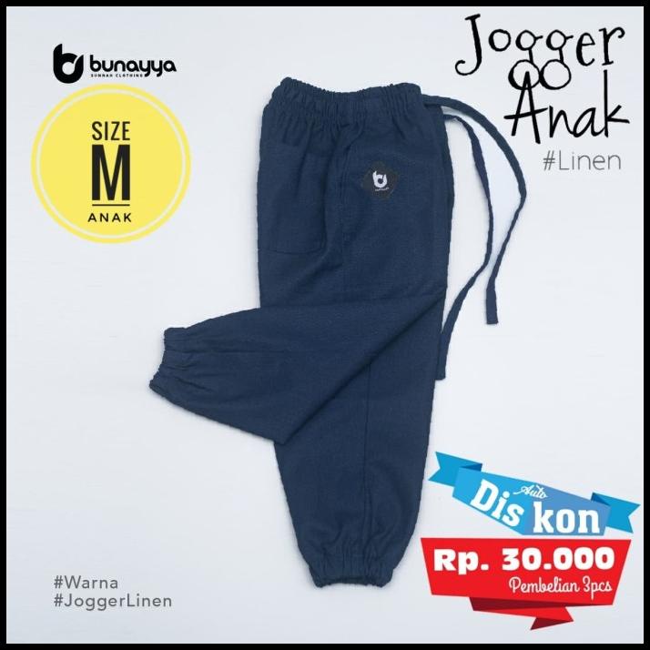 Size M Sirwal Jogger Anak Bunayya Sunnah Clothing Linen Jogger Anak