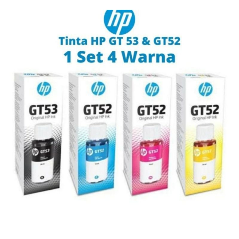 Paket 1 Set Tinta Hp GT 53 &amp; GT 52 Original untuk Hp deskjet GT5810 &amp; GT5820 All-in-One Printer