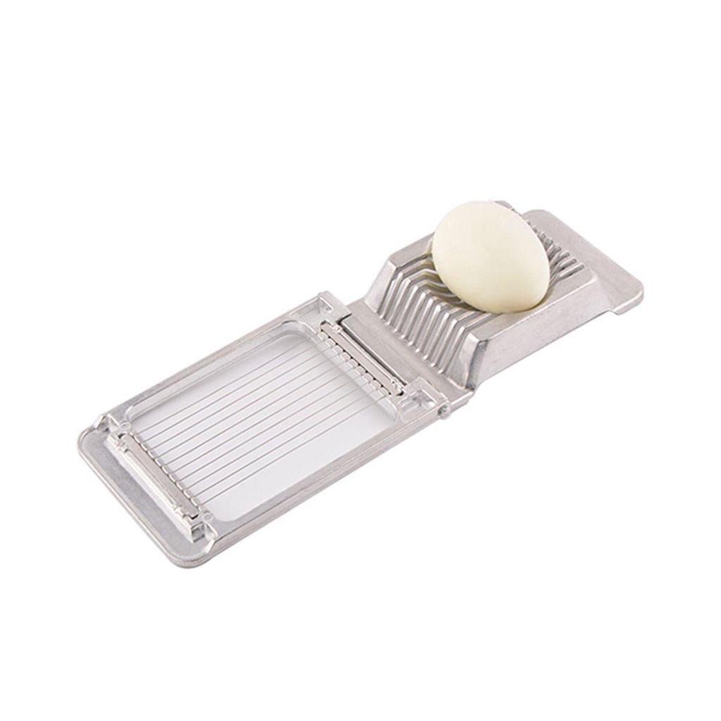 [Elegan] Egg Slicer Telur Rebus Keras Baking Aluminium Serbaguna Stainless Steel Wire Splitter