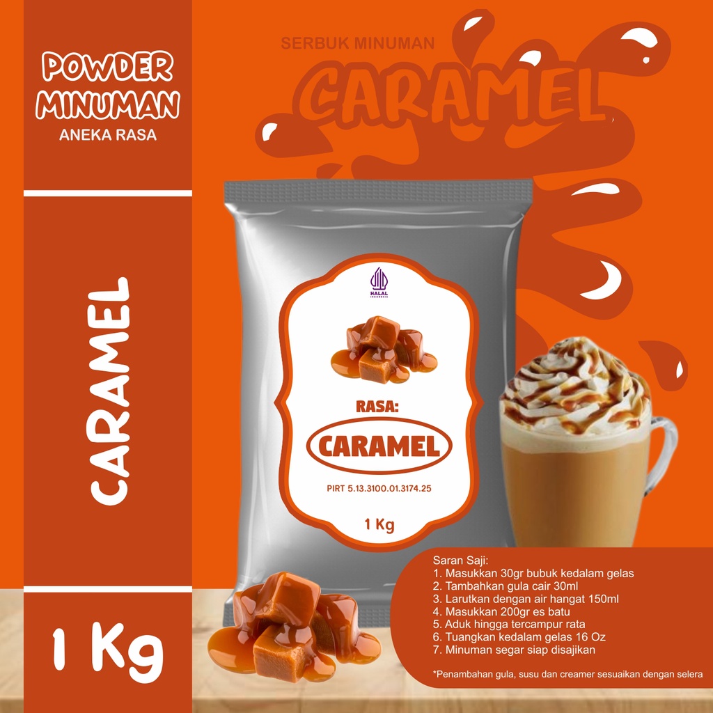 

Bubuk Serbuk Minuman 1kg Rasa Caramel Bubuk Minuman Kekinian Standar Instan Drink Caramel Flavor Powder Boba Drink