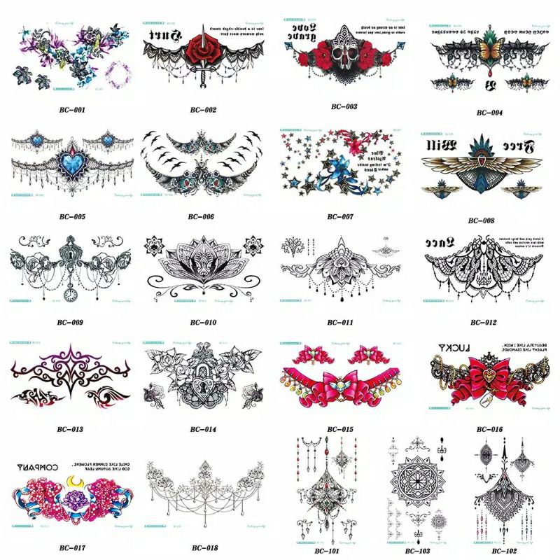 Tato Temporer Cantik Dada / Punggung