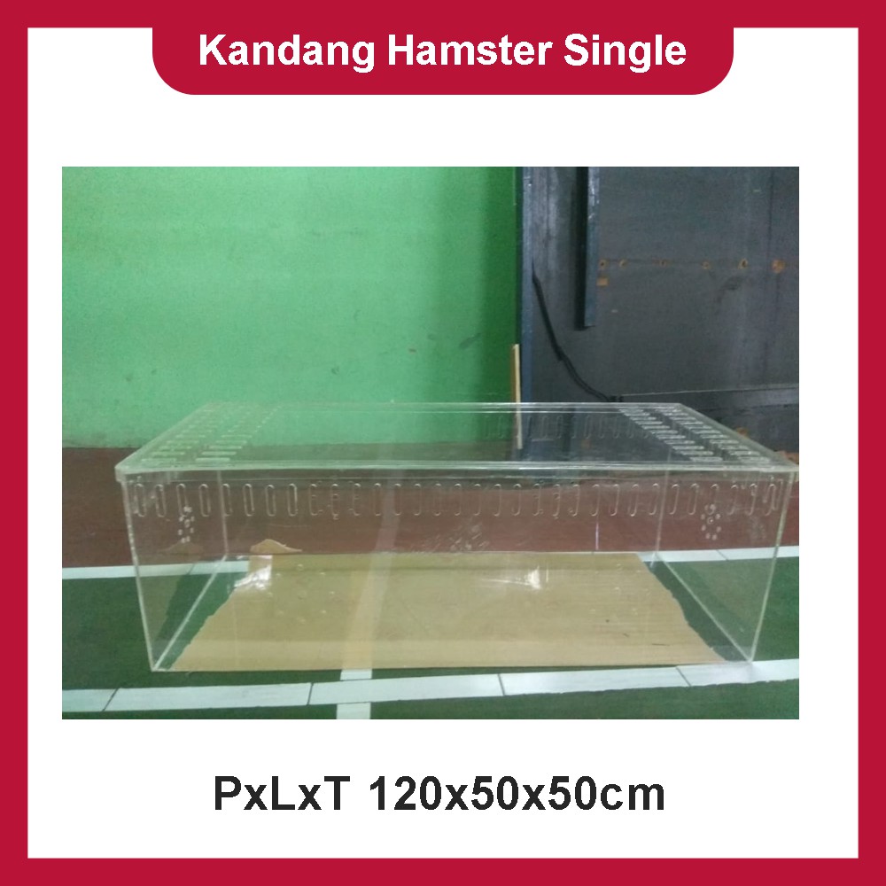 Kandang Hamster Akrilik Single PxLxT 120x50x50cm