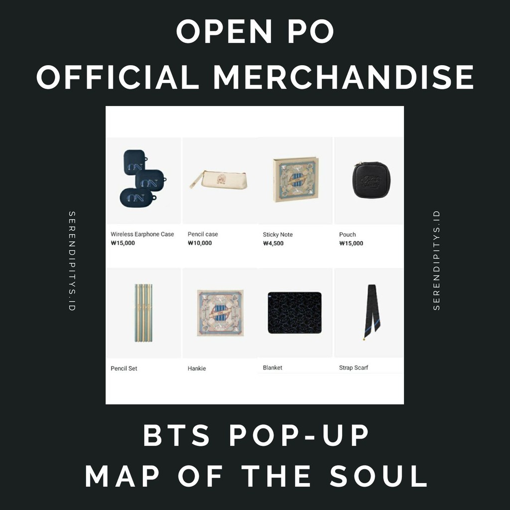 BTS POP UP STORE OFFICIAL MERCHANDISE MD POP-UP MAP OF THE SOUL ON BLACK SWAN ETC SEOUL