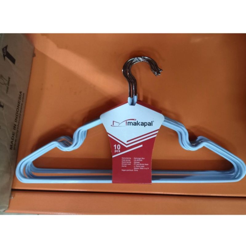 Gantungan baju hanger kawat stainless makapal 10pcs