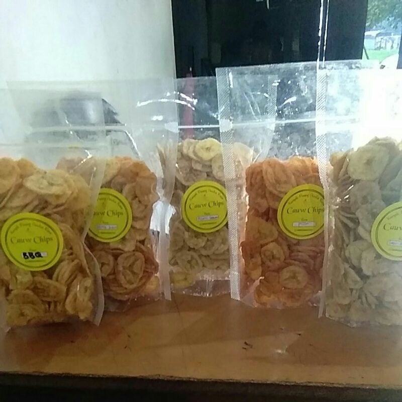 

keripik pisang paket 5pcs/130gram/pcs rasa bisa mix