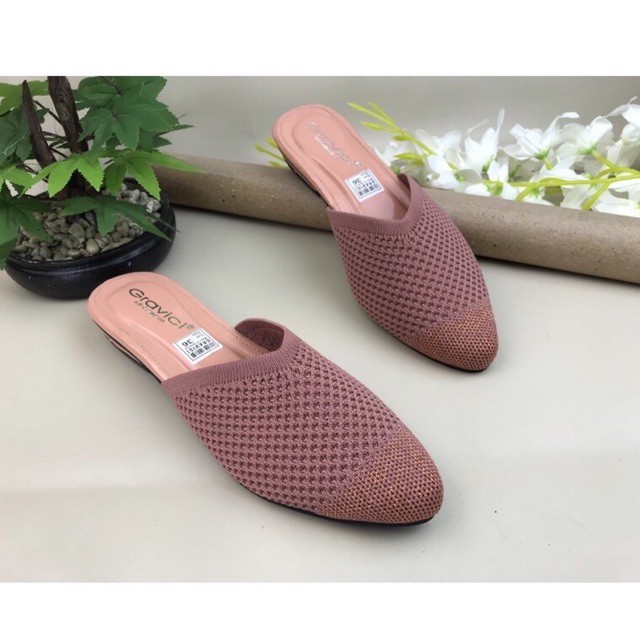 GRAVICI - Sandal Flat Rajut Import Wanita Elegan NR-06