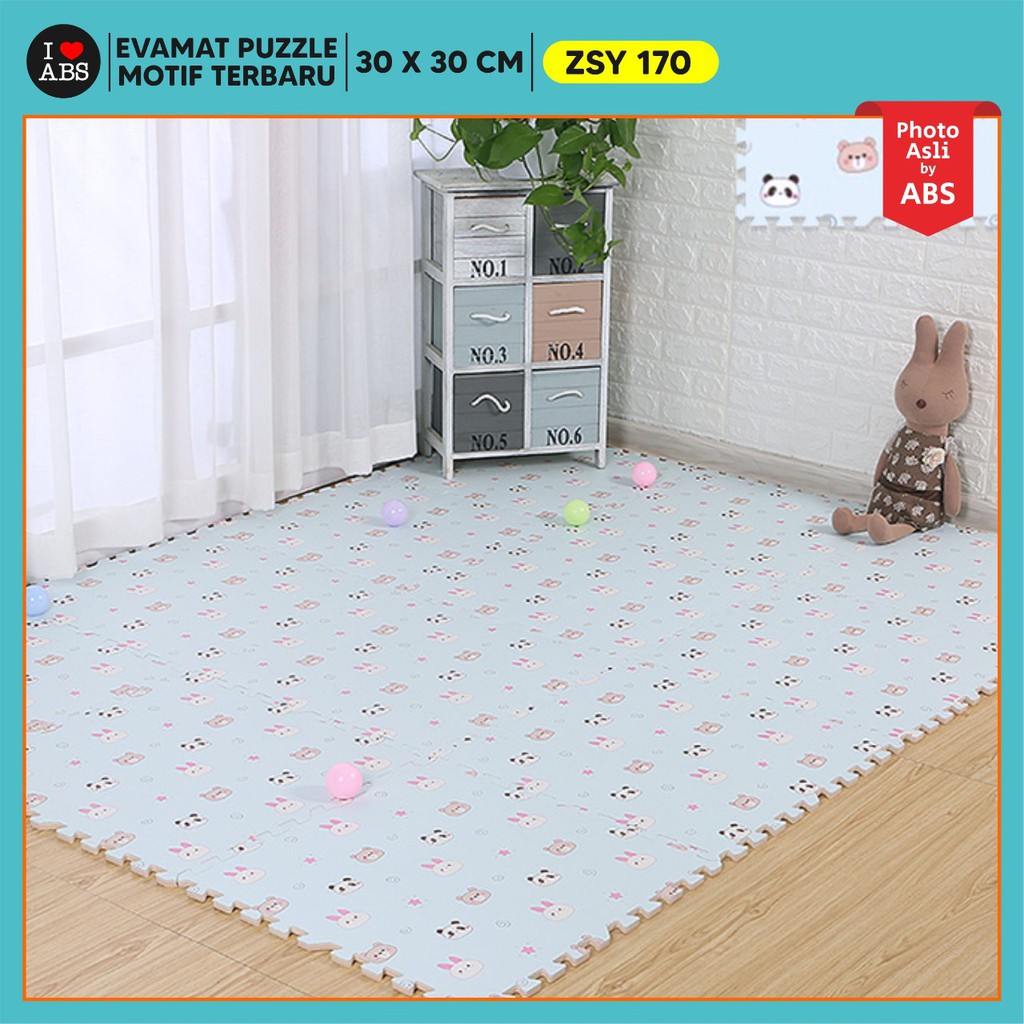(ABS) ALAS EVAFOAM PUZZLE MOTIF BUNGA PANDA 30 X 30 X 1CM-7