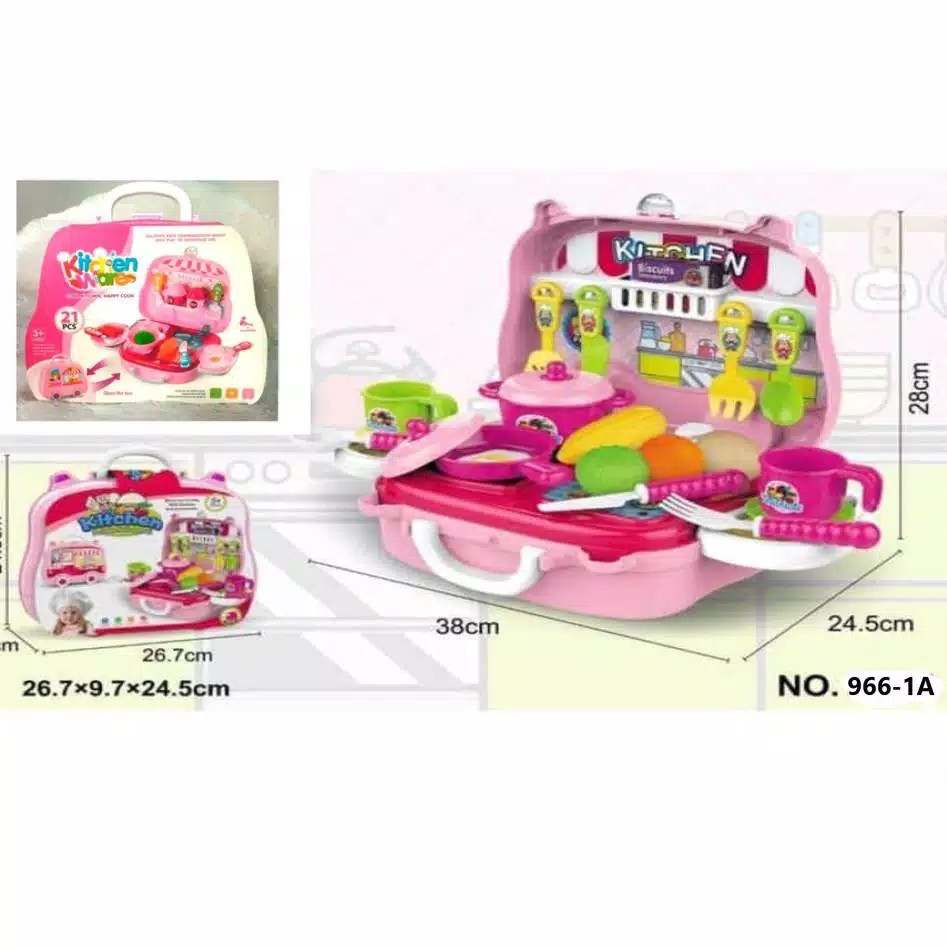 mainan anak kitchen ware set koper - mainan masak-masakan anak kecil -  A108