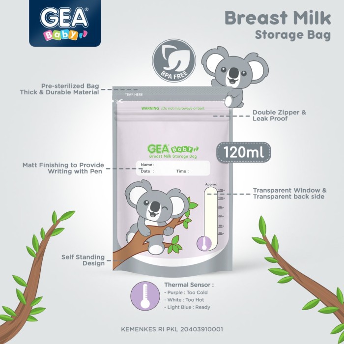 Makassar ! Breast Milk Storage / Kantong Asi Gea 120 ML