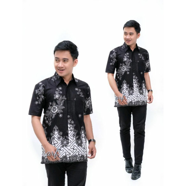 hem batik lengan pendek premium slimfit termurah modern / baju batik pria lengan Pendek asli