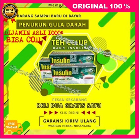 

[BISA COD] BELI 2 GRATIS 1 Herbal Teh Daun Insulin Mengobati dan Mencegah Diabetes 100% ASLI