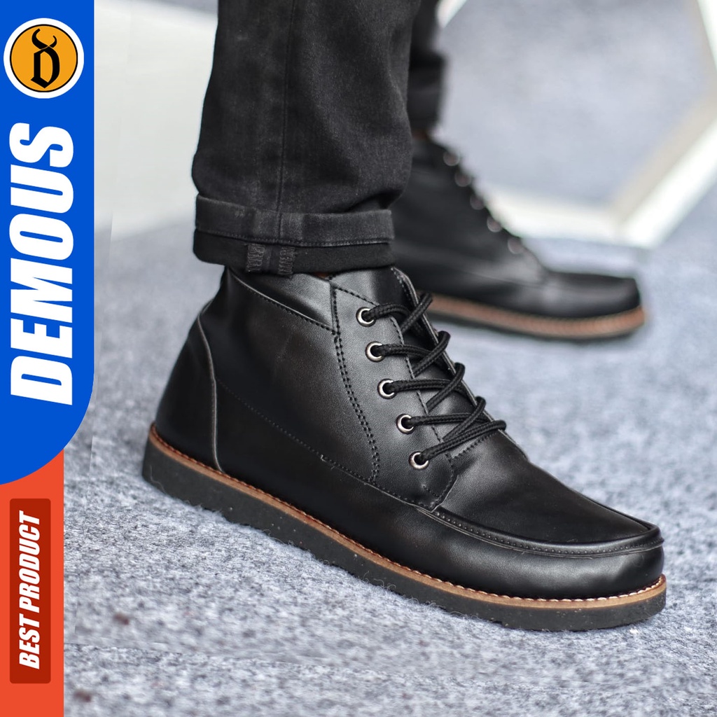 Sepatu Formal Pria Sepatu Casual Pria Kulit Pu Tali Sepatu Pantofel Kerja Kantor Kuliah Kondangan Sepatu Hitam Pria DEMOUS HARLYY