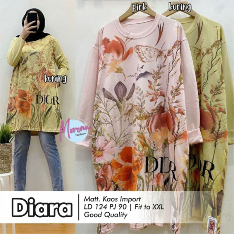 DIARA KAOS IMPORT BAHAN KAOS IMPORT LD 124CM PJ 90CM FIT TO XXL GOOD QUALITY/TUNIK/KAOSTUNIK/BAJUWAN