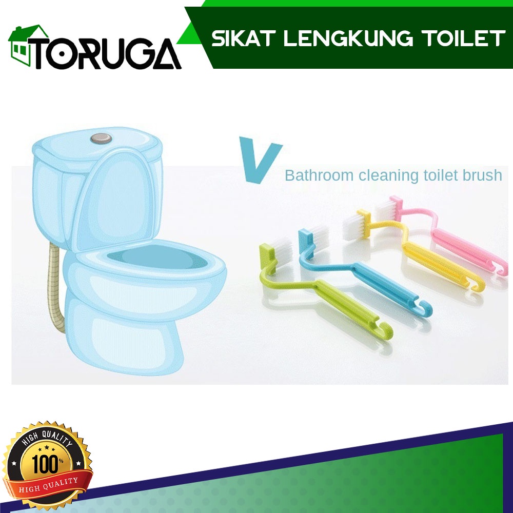 Sikat Brush Pembersih Sudut Mini Wc Toilet Kamar Mandi Bentuk V Lengkung