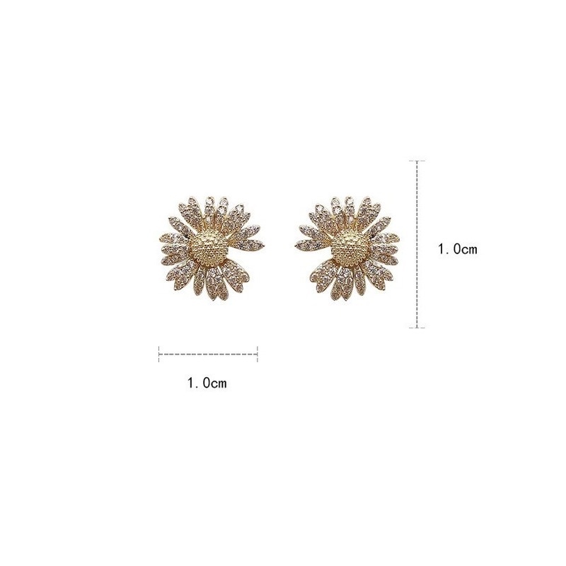 Korean fashion daisy zircon new simple flower simple earrings