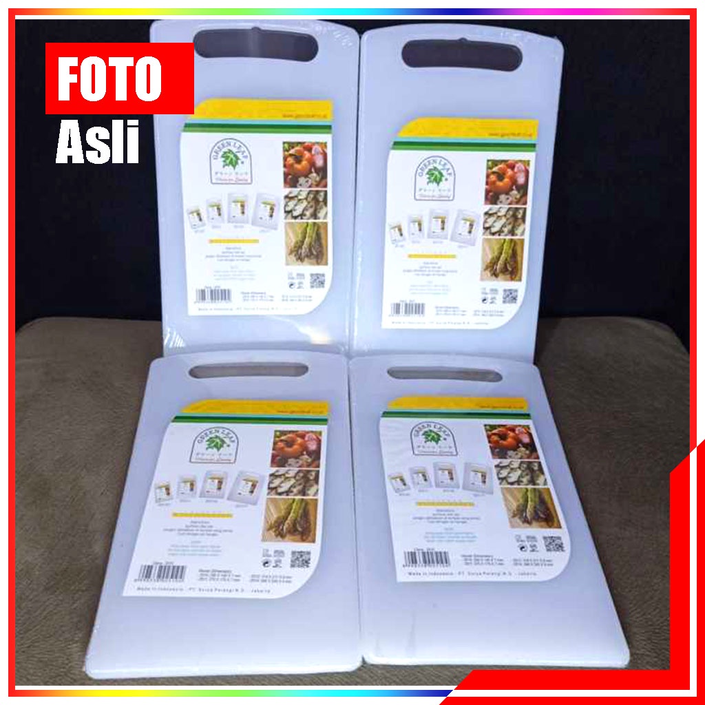 Chopping Board / Talenan Anti Bakteri Green Leaf / Talenan Putih Green Leaf Clava / Choping Board Green Leaf Clava 2510