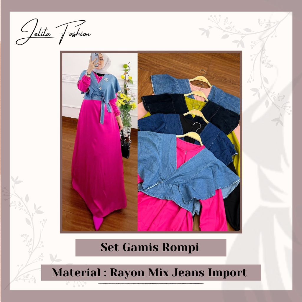 Set Gamis Rompi // Gamis Wanita // Pakaian Wanita // Tunik Wanita // Setelan Panjang Wanita // Dress