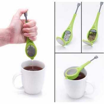 Filter Saringan Infuser Teh Built-in Plunger / Alat Penyaring Teh Saringan Teh Plastik Kecil Penyaring Teh Lucu Unik Estetik / Penyaring Teh Dan Kopi Tea Infuser Pencelup Saringan Teh  / Penyaring Teh Saringan Teh Murah Saringan Tea Infuser Teh Plunger