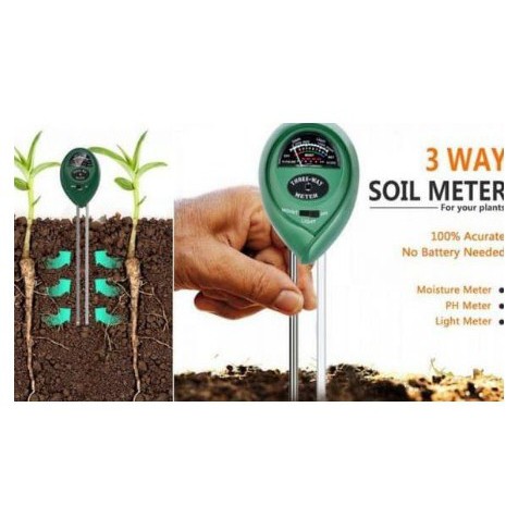 3 in1 PH Tanah OVAL, Kelembaban, Cahaya Soil, Moisture, Light Meter Alat Ukut Berkebun