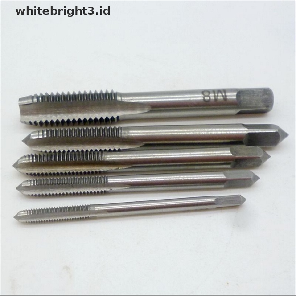 {whitebright3.id} 5pcs/Set M3 M4 M5 M6 M8 Hand Tap Straight Flute 3mm-8mm Hand Fast tapping Tool ,