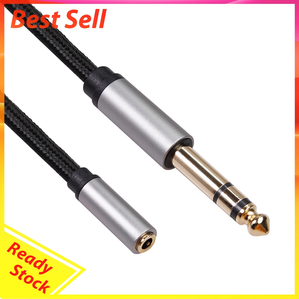 6.35mm Male to 3.5mm Female Audio Cable for Guitar Piano Headphone Adapter