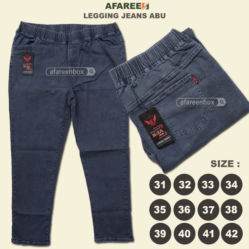 Celana Panjang Jeans Wanita Legging Jeans Bigsize Pinggang Karet Melar Stretch Jumbo Celana Jeans Polos Basic 31-42