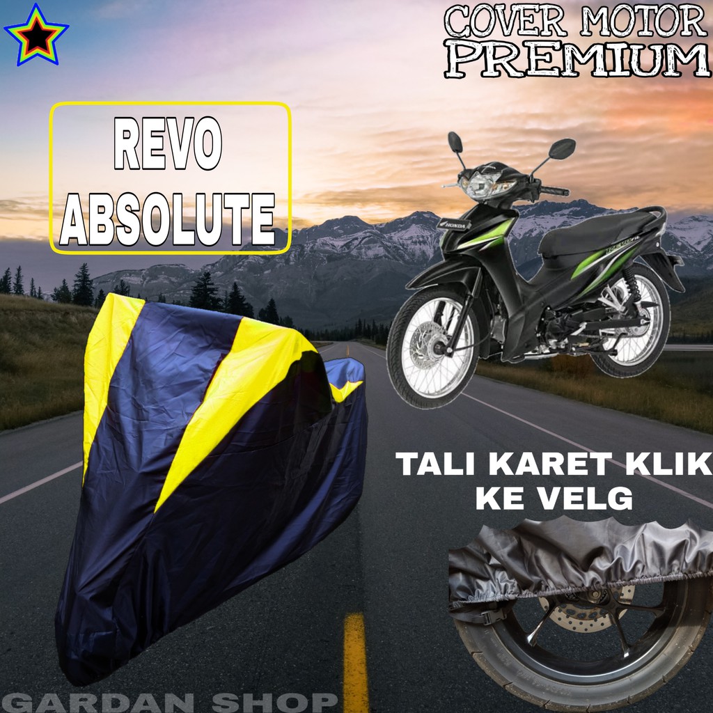 Sarung Motor REVO ABSOLUT Hitam Kuning Body Cover Penutup Pelindung Motor Revo PREMIUM