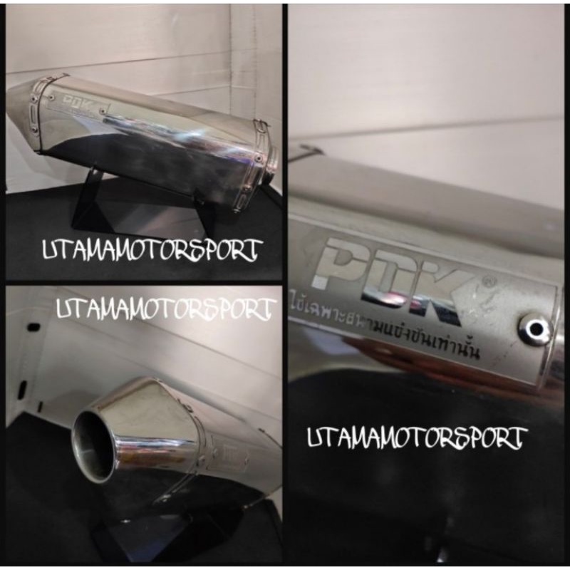 knalpot racing PDK thailand original stok lama cuci gudang tri oval STAINLESS gratis BONUS LEHER KNA