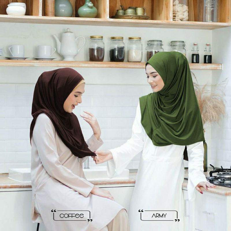 Khimar Daisy Instan Bergo Malay Jersey Premium