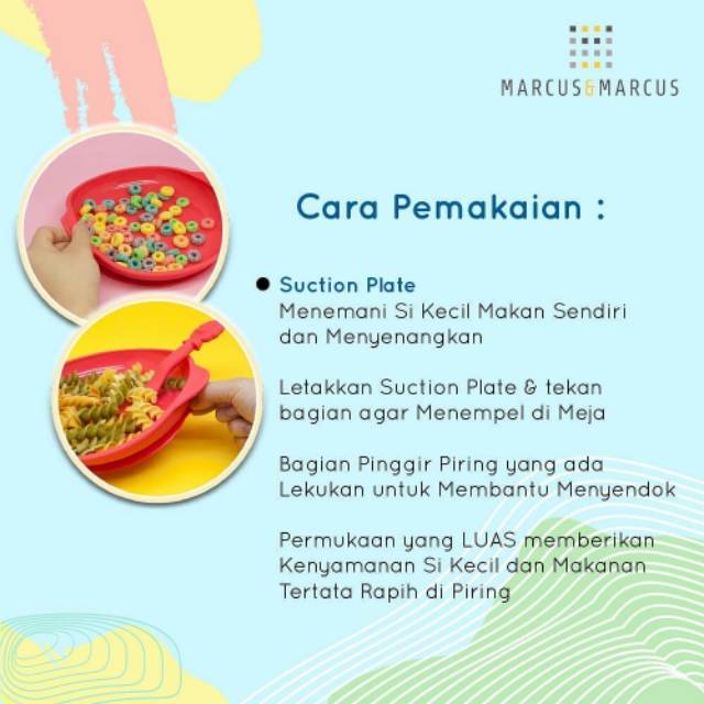 Marcus&amp;Marcus Silicone Suction Plate Green / Yellow : Marcus &amp; Marcus Piring Makan silikon anak