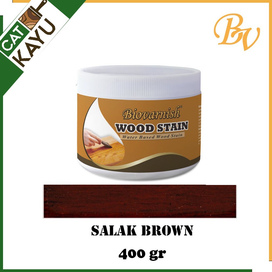 Pernis Kusen Pintu Bengkirai Biovarnish Wood Stain Warna Salak Brown Cat Kayu Pintu Pelarut Air